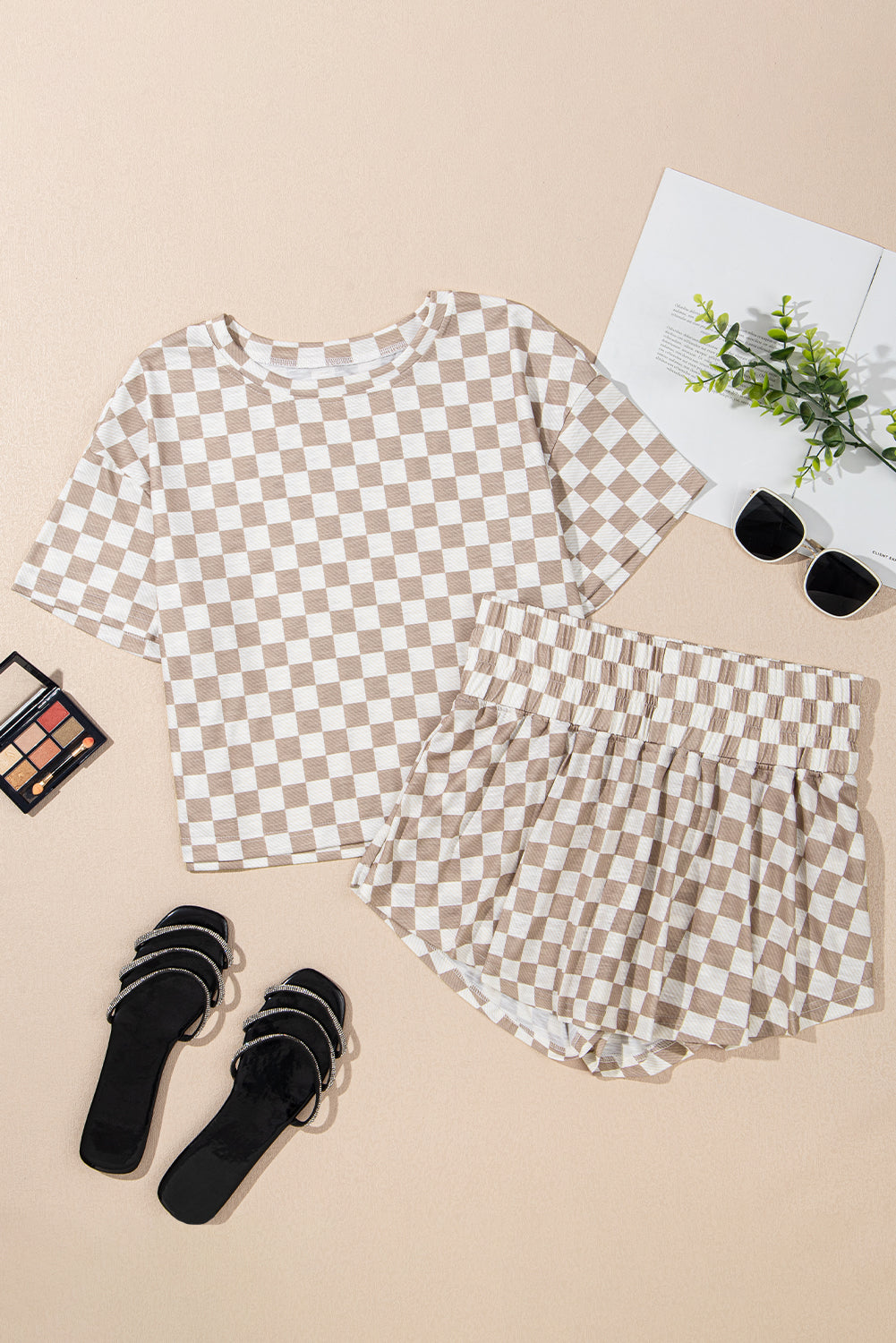 CHECKERED TEE & SKORT SET