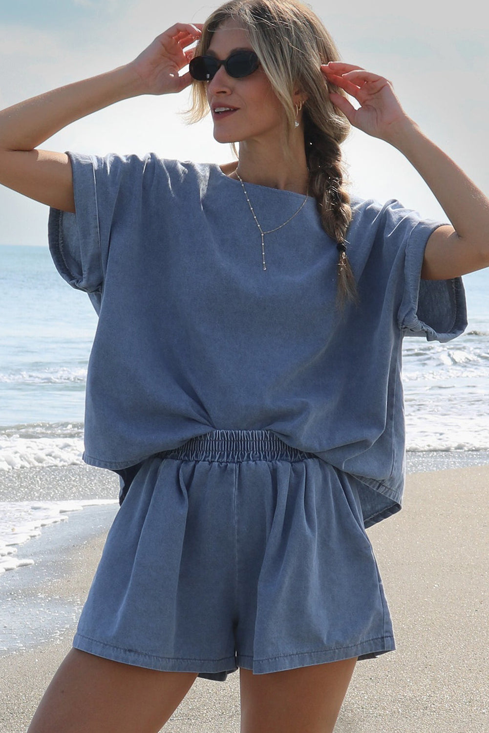 DENIM T SHIRT SET