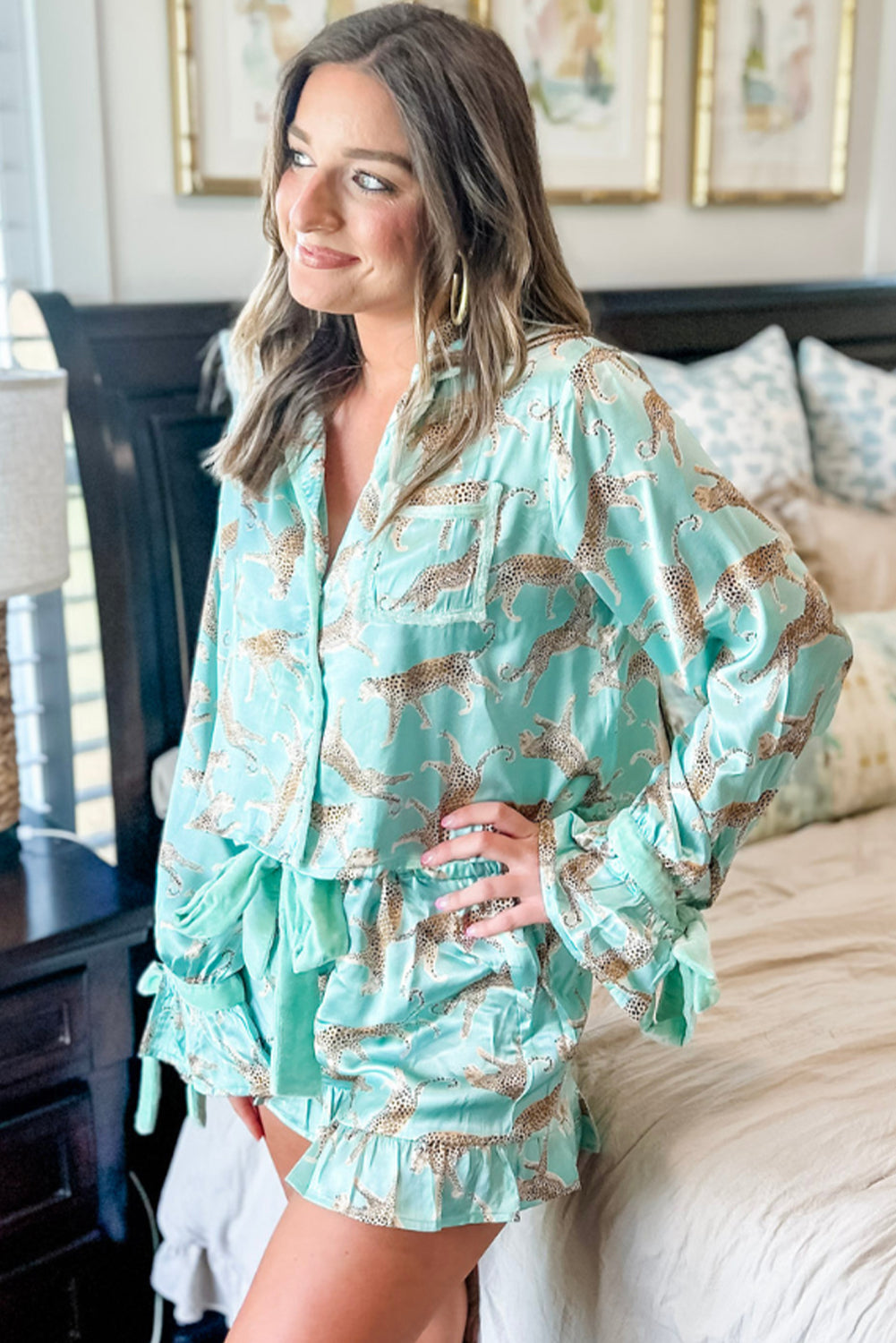 LEOPARD SATIN PJ SET