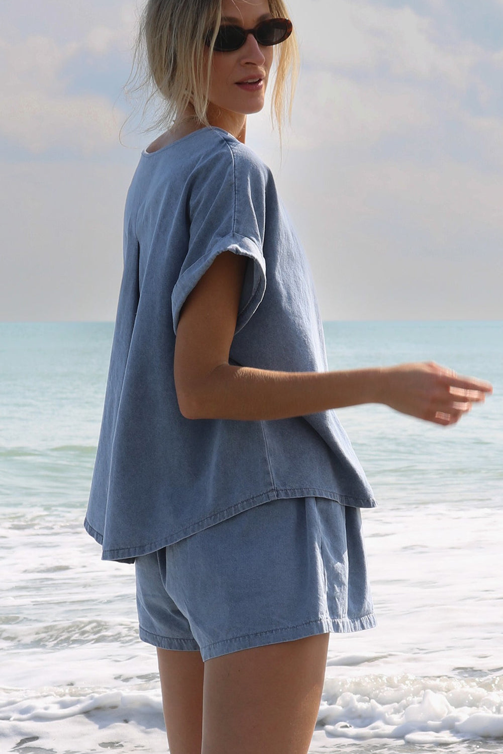 DENIM T SHIRT SET