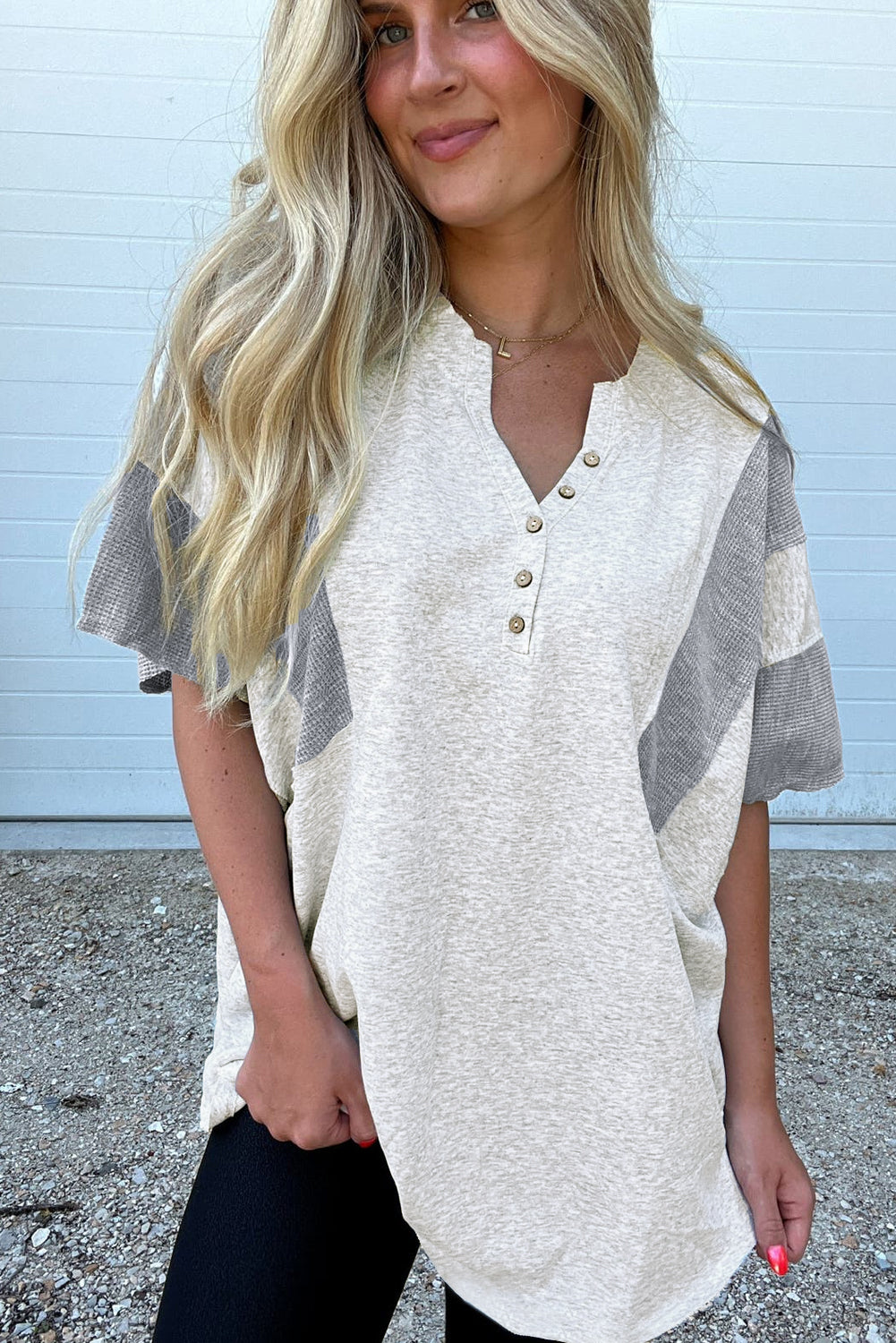 WAFFLE KNIT TEE