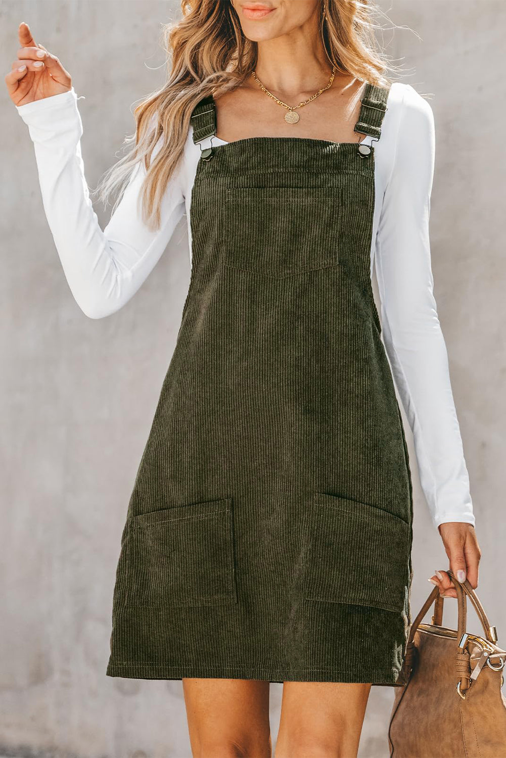 THE CARY CORDUROY OVERALL SKIRT