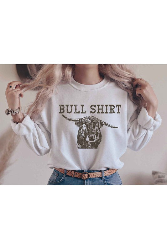 BULL SHIRT GRAPHIC SWEATSHIRT - PLUS