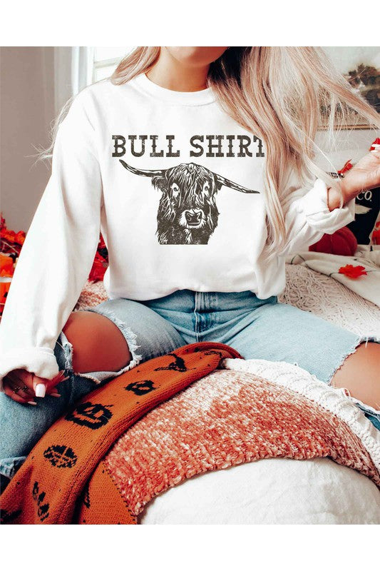 BULL SHIRT GRAPHIC SWEATSHIRT - PLUS