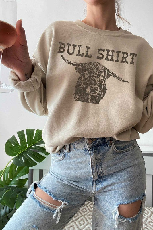 BULL SHIRT GRAPHIC SWEATSHIRT - PLUS