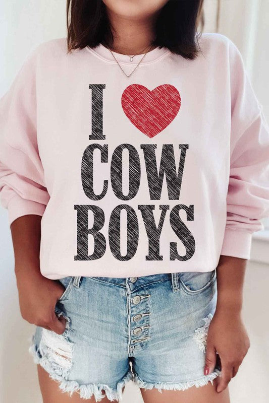 I HEART COWBOYS GRAPHIC SWEATSHIRT - PLUS