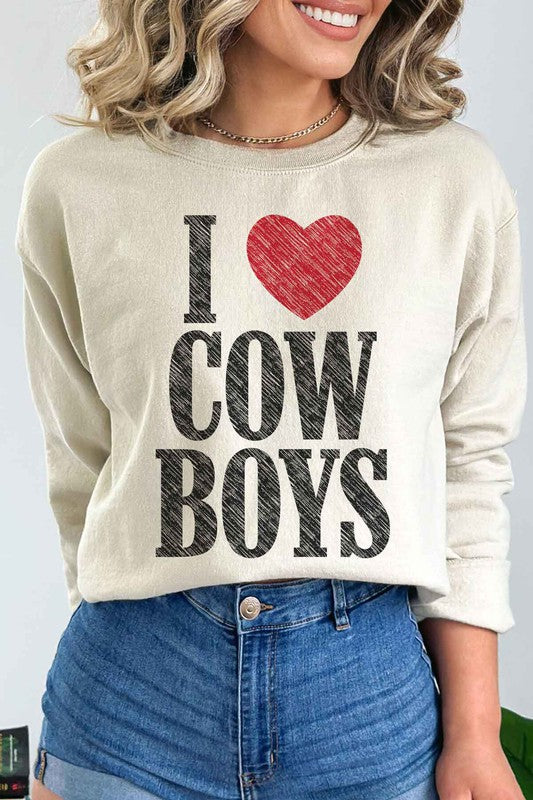 I HEART COWBOYS GRAPHIC SWEATSHIRT - PLUS