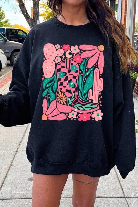 THE FLORAL COWGIRL GRAPHIC SWEATSHIRT