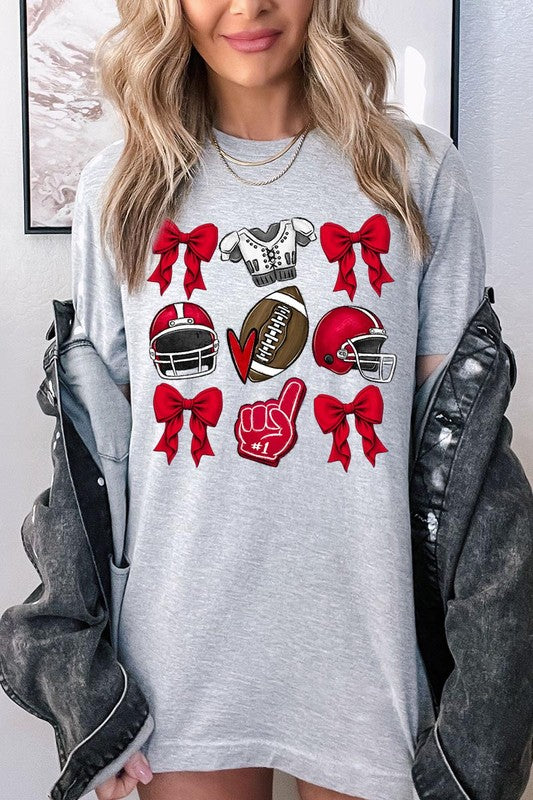 BOWS & FOOTBALL GRAPHIC TEE