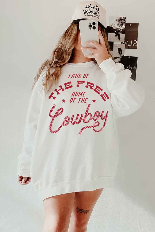 HOME OF THE COWBOY GRAPHIC  SWEATSHIRT