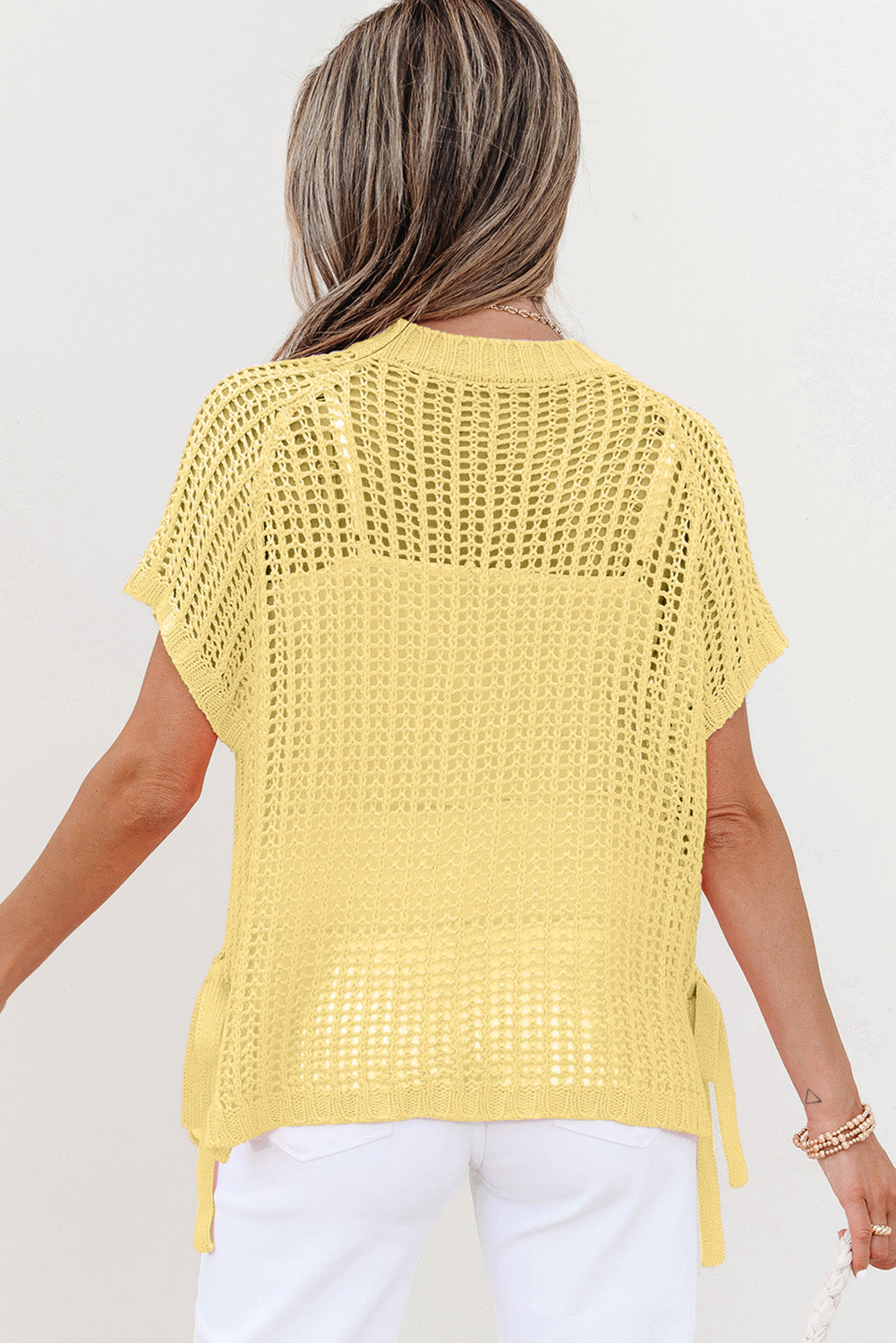 YELLOW CROCHET SWEATER TEE