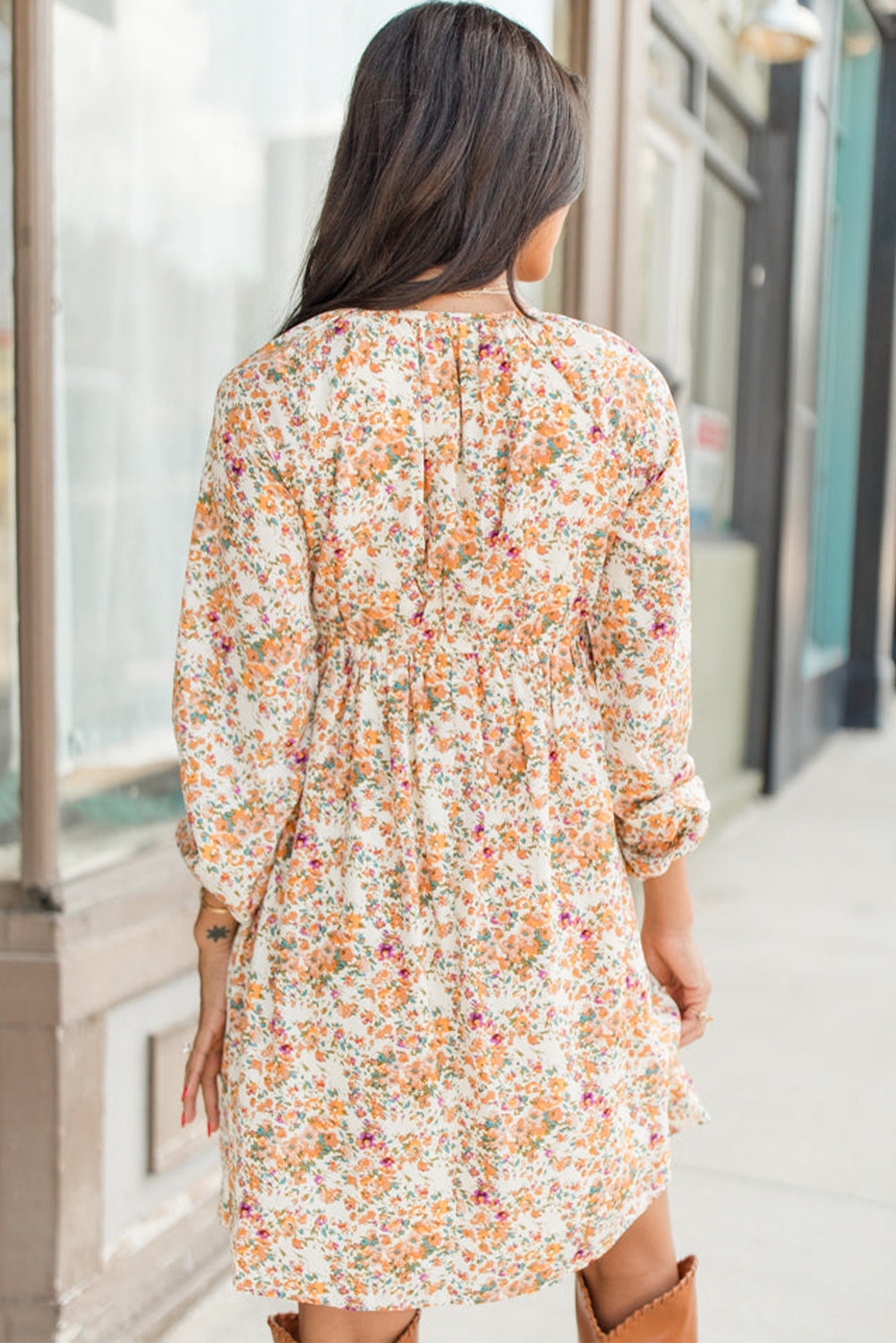 FLORAL BOHO MINI DRESS