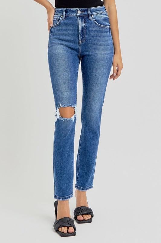 RISEN SKINNY JEANS