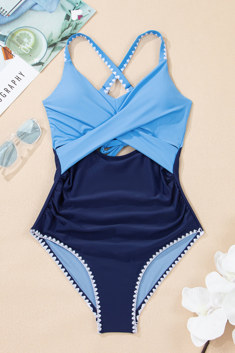 SKY BLUE ONE PIECE SWIMSUIT