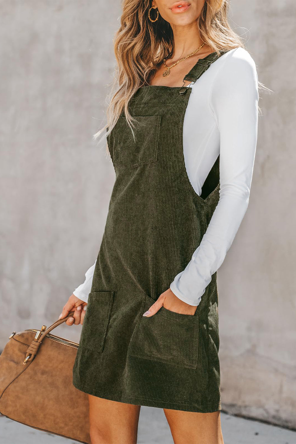 THE CARY CORDUROY OVERALL SKIRT