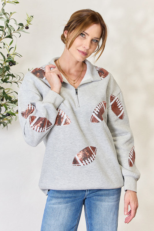 THE FOOTBALL QUEEN SEQUIN SWEATSHIRT