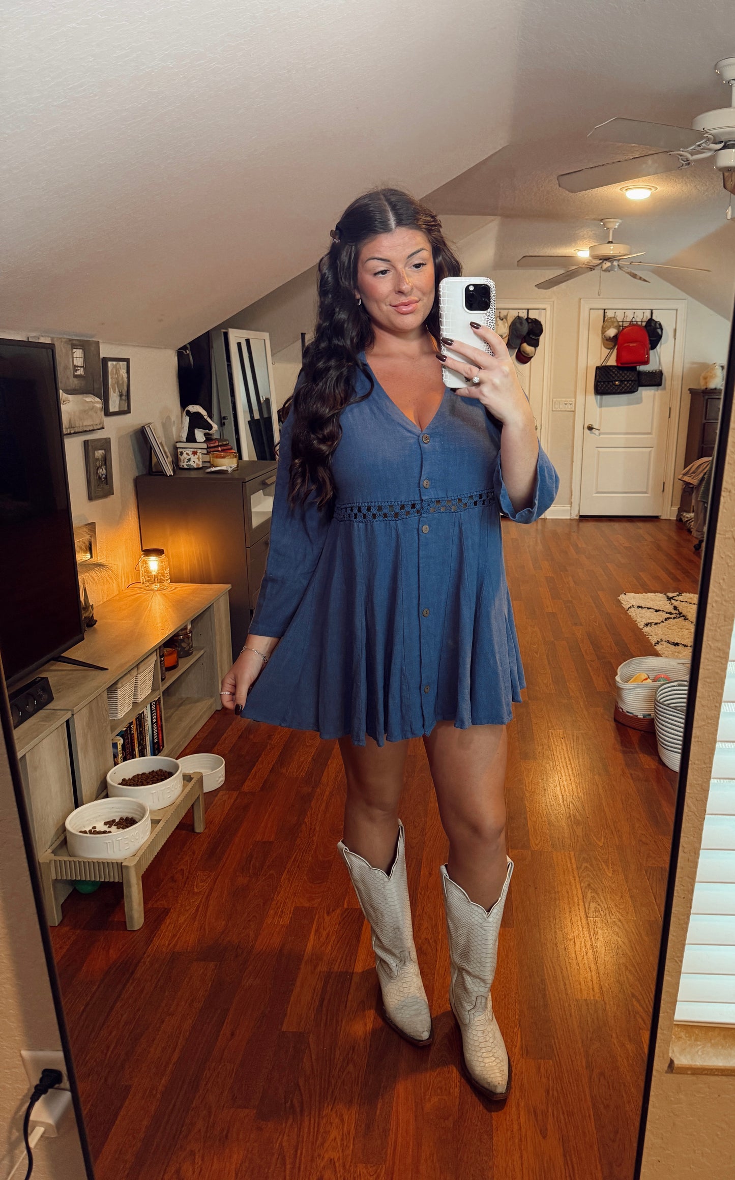 JOHNNY COLLAR MINI DRESS