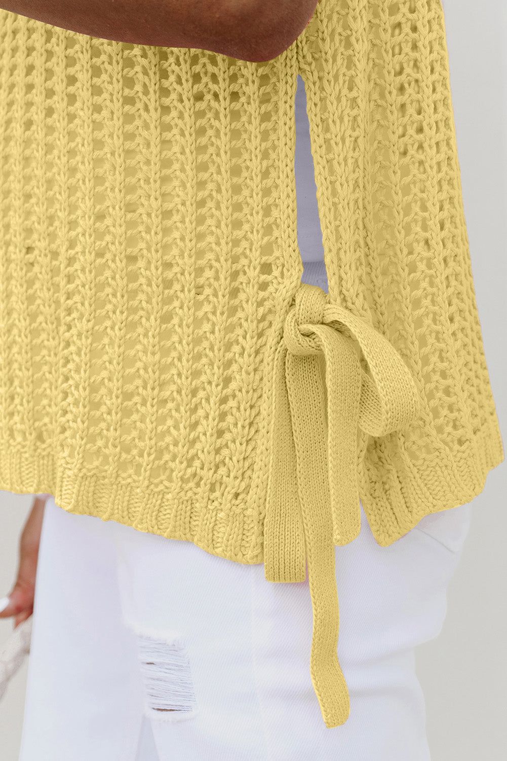 YELLOW CROCHET SWEATER TEE