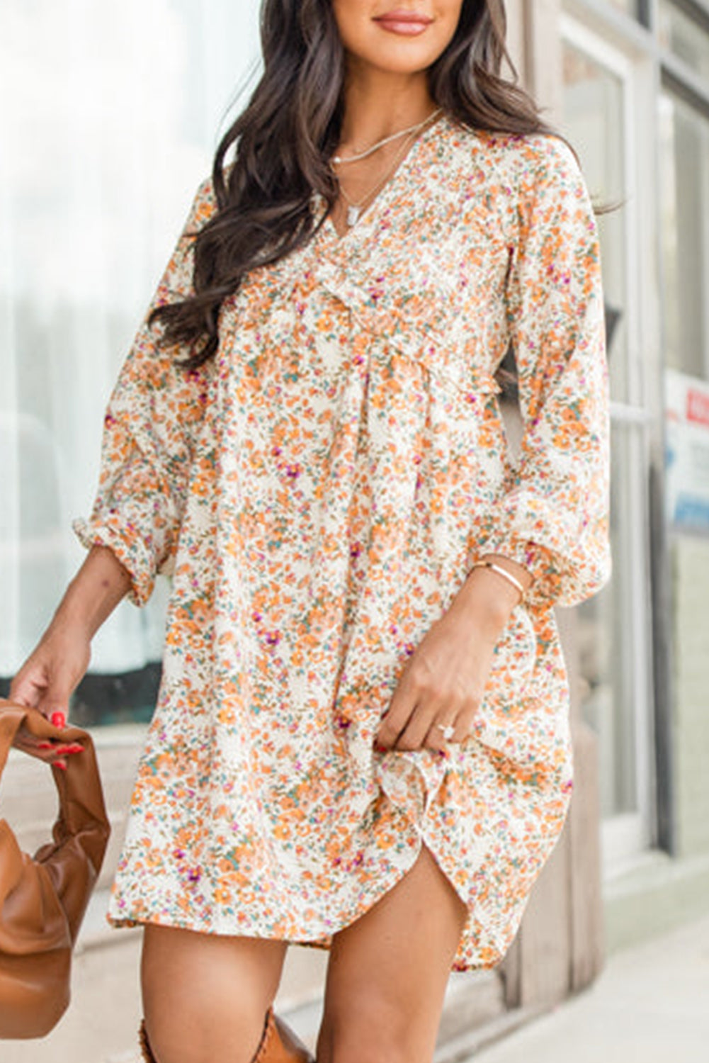 FLORAL BOHO MINI DRESS