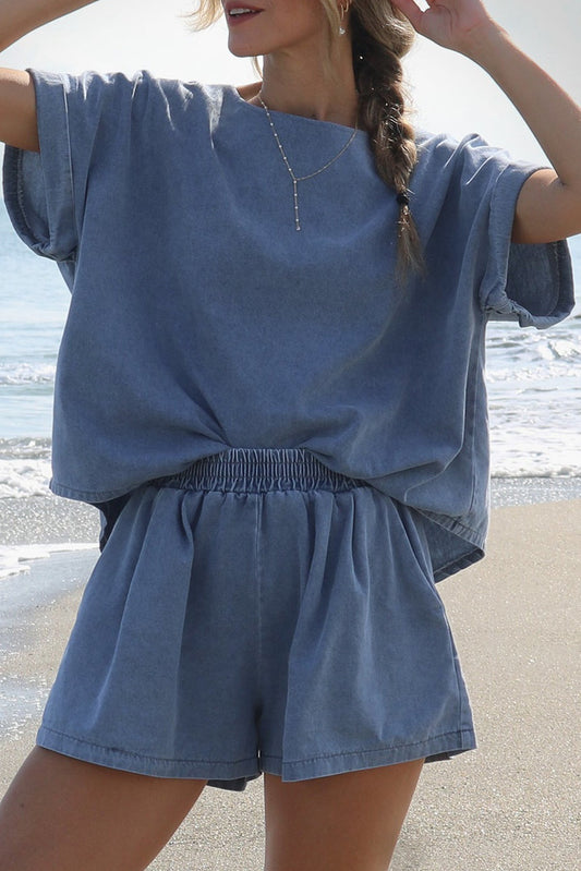 DENIM T SHIRT SET