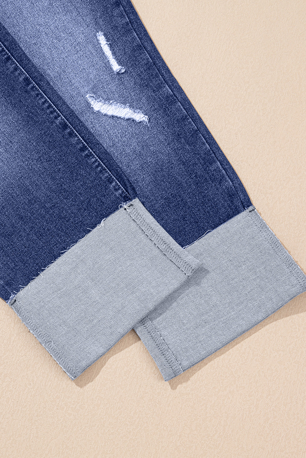 CUFFED STRAIGHT JEANS