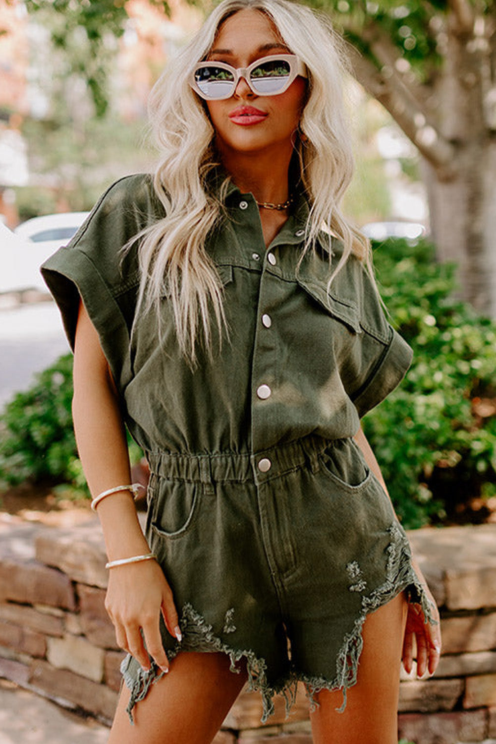 THE COSTAL COWGIRL DEMIN ROMPER